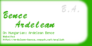 bence ardelean business card